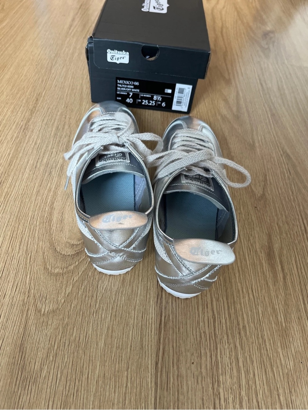 Onitsuka Tiger by Asics Women's Mexico 66 Metallic Champagne/White Sneakers - Picture 5 of 7